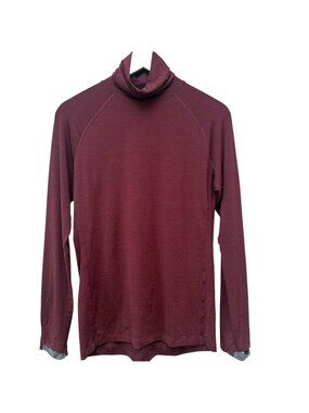 Dagsmejan Wool Blend Sleep Top Womens Small Burgundy Red Cowl Turtleneck